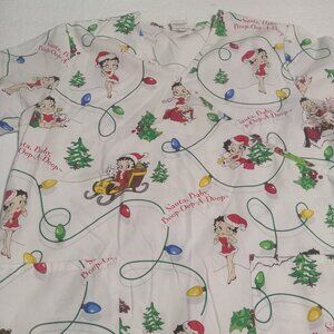Betty Boop Women's 2006 King Features Syndicate Christmas Scrub Top XL